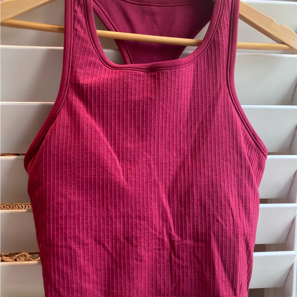 lululemon athletica Ribbed Tank Top - Burgundy Ebb to Street Crop